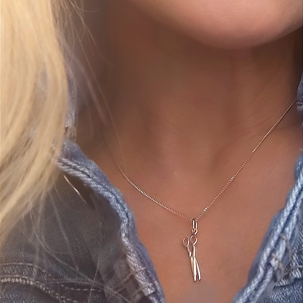 Unisex stříbrný přívěs nůžky na řetízku