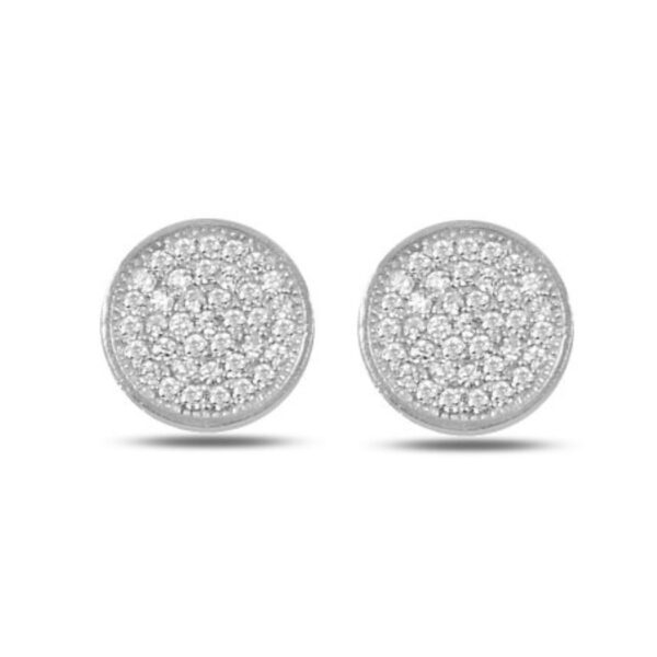 Stříbrné náušnice kolečko s jemnými zirkony Elegantní stříbrné náušnice ve tvaru kolečka zdobené jemnými čirými zirkony, nadčasový design vhodný pro každodenní i slavnostní nošení, hypoalergenní stříbro 925/1000.