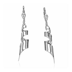 Stříbrné visací náušnice spirály.