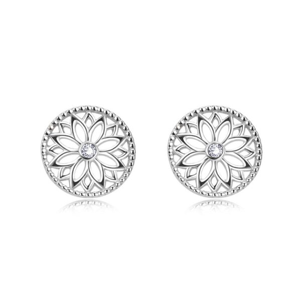 Stříbrné náušnice květ života