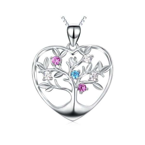 Stříbrný náhrdelník strom života se zirkony