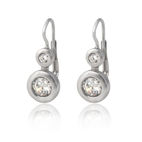 Stříbrné náušnice se dvěma zirkony ''lucky"