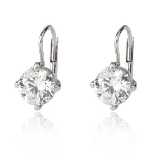 Stříbrné náušnice s kulatým zirkonem