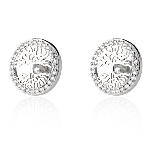 Stříbrné náušnice strom života se zirkony