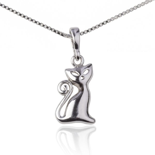Stříbrný přívěs kočička