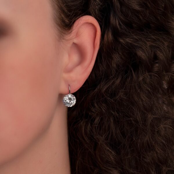 Náušnice k stříbrné soupravě s velkým středovým zirkonem 10mm