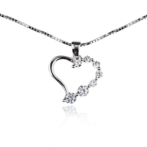 Stříbrný přívěs srdce se zirkony