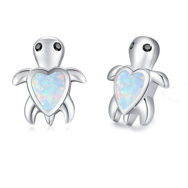 Elegantní dámské stříbrné náušnice s bílým opálem