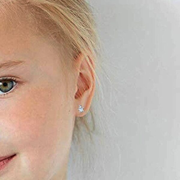 Dívčí stříbrné náušnice želvičky s opálem