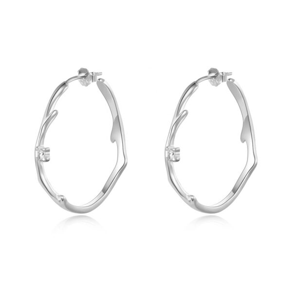 Stříbrné náušnice kruhy zdobené se zirkony