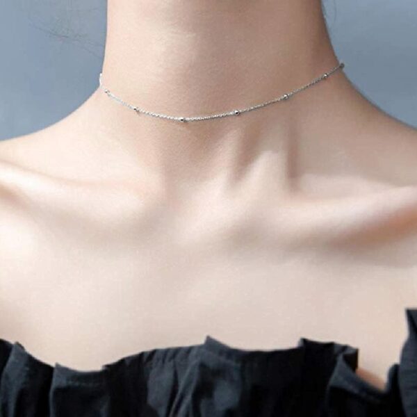 Dámský stříbrný řetízek panzer s kuličkami