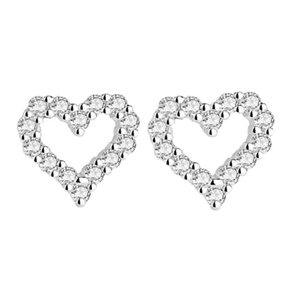 Stříbrné náušnice srdíčka se zirkony
