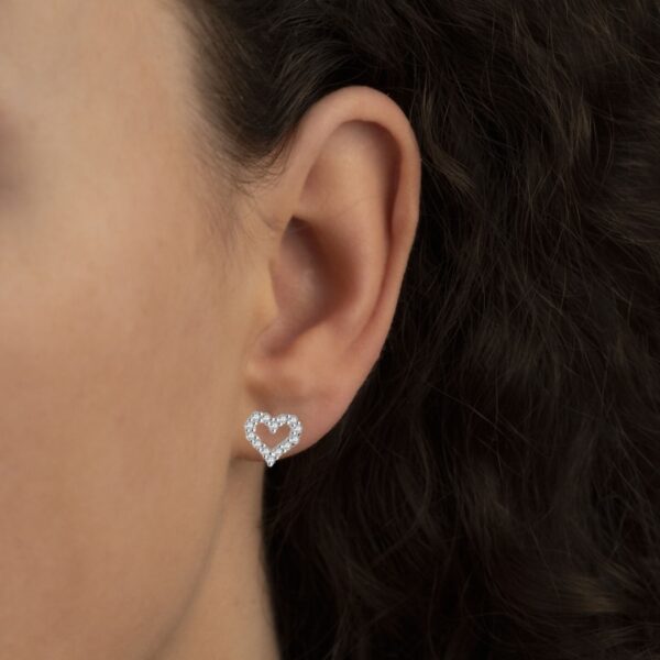 Dámské stříbrné náušnice srdíčka se zirkony