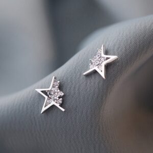 Stříbrné náušnice hvězdičky se zirkony