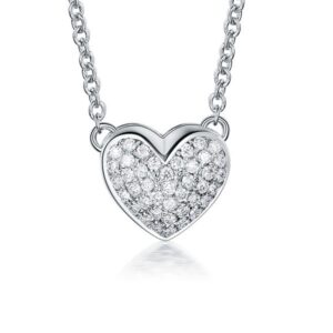 Stříbrný náhrdelník srdce s jemnými zirkonky