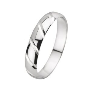 Elegantní stříbrný snubní prsten pro svatbu, komfortní půlkulatý