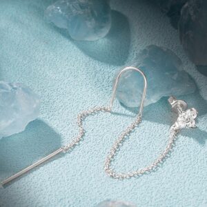 Elegantní stříbrná náušnice do dvou dírek se zirkony, jeden kus