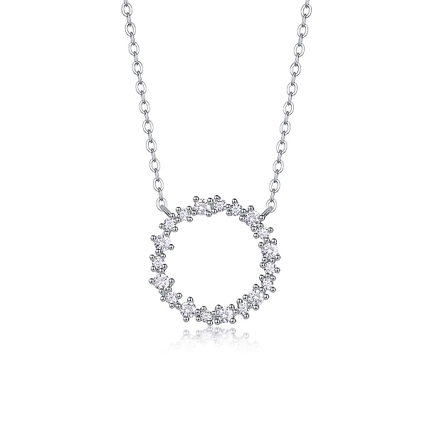 Stříbrný náhrdelník kolečko dokola osazeným třpytivými zirkony