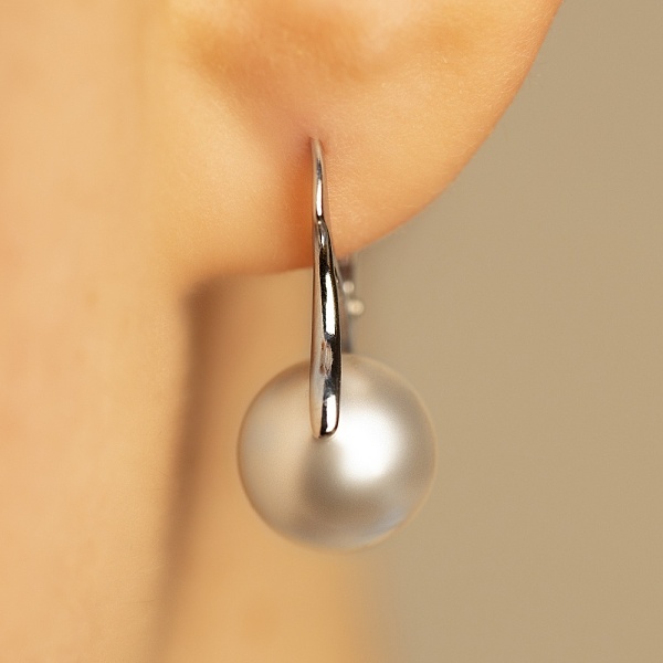 Elegantní dámské stříbrné náušnice s perlou Swarovski®