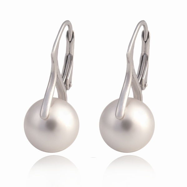 Stříbrné klapkové náušnice s perlou Swarovski®