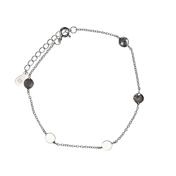 Stříbrný náramek s penízky