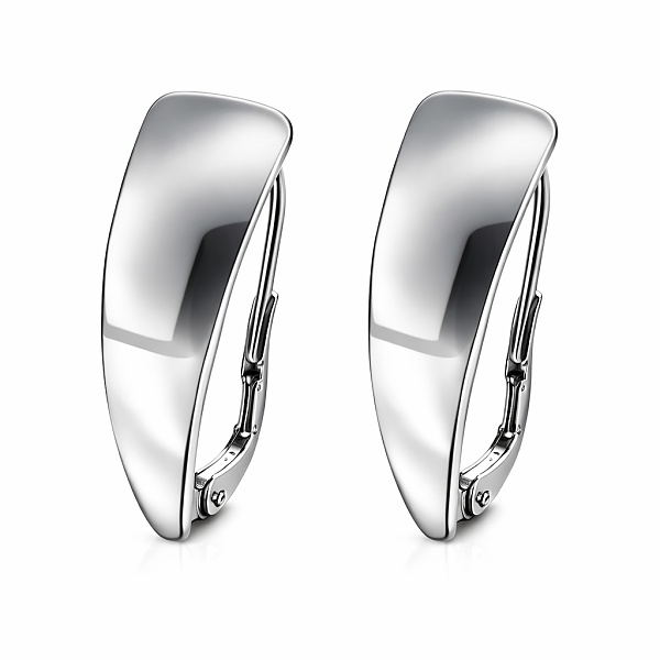 Luxusní stříbrné minimalistické náušnice Wave