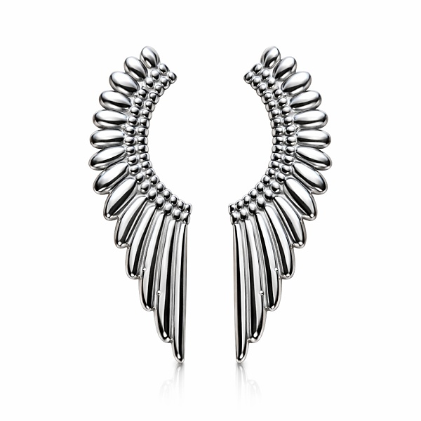Stříbrné náušnice andělská křídla